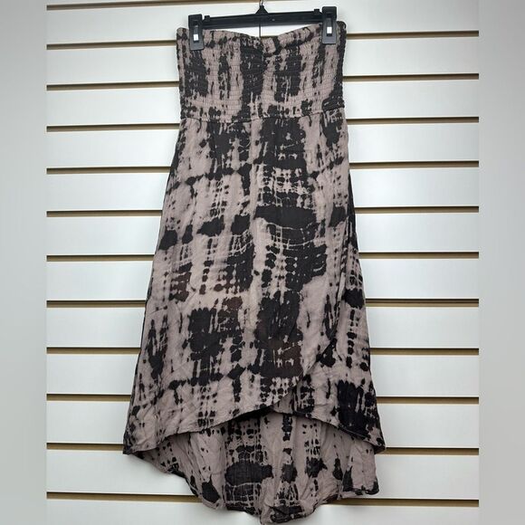 Volcom Dresses & Skirts - Volcom Strapless Tie-Dye High-Low Dress in Taupe and Black